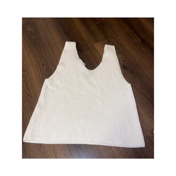 EUC WHITE Roxy Bright Place Sleeveless Sweater Tank Top White Ribbed Knit sz: M - Picture 6 of 11